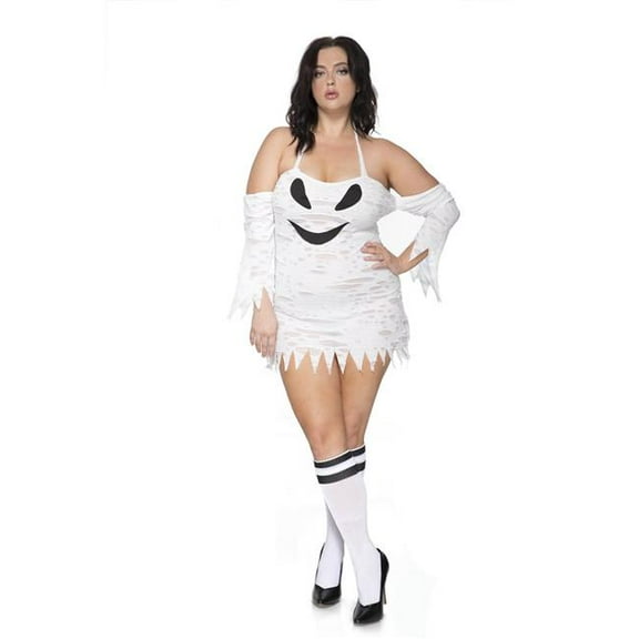 Sky Hosiery 71130Q-3X-4X Womens Haunting Ghost Costume, White - 3X & 4X