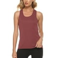 thumbnail image 2 of Clearance Yoga,Solid Tops Sleeveless O-Neck Yoga Vest Shirt Cross Back Workout Tees Red 8, 2 of 7