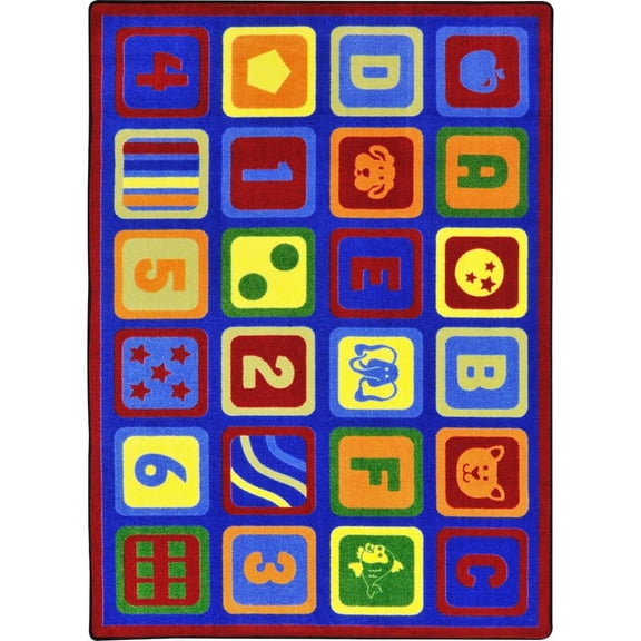 Joy Carpets Kid Essentials Letters Count 7'8" x 10'9" Area Rug in Color Multi