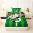 thumbnail image 4 of Erosebridal Green Football Court Print Letter S Twin Sheet Sets,Soccer Ball Games Bedding For Kids Boys 3-Piece, 4 of 6