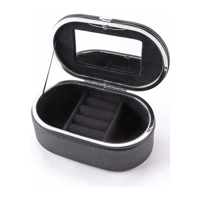 Sonducket Joyas para mujer, pendientes, anillos, caja de almacenamiento de cuero PU con espejo, bolsa de maquillaje, estuche para niña, Type3 NO3