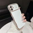 thumbnail image 6 of for iPhone 11 Case,Curly Wavy Grip Design Plated Love Heart Luxury Phone Case, Full Camera Lens Protection Fun Cute Side Small Pattern Electroplate Slim Soft Wave Case for iPhone 11,White, 6 of 14