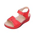 thumbnail image 2 of Byworldtasic Women's Comfort Wedge Sandals Open Toe Hook and Loop Adjustable Strap Platform Walking Sandals, 2 of 7