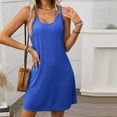 thumbnail image 4 of RYDCOT Summer Dresses for Women 2025 Casual Sleeveless Sleepwear Sleep Dress Lounge Ribbed Knit Tank Dress Spaghetti Strap Nightshirt Nightgowns Today&nbsp;Deals Blue, 4 of 7
