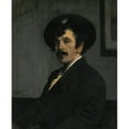 thumbnail image 2 of Walter Greaves 12x14 Black Ornate Wood Framed Double Matted Museum Art Print Titled: Portrait of James Abbott Mcneill Whistler (1877), 2 of 5