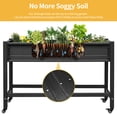 thumbnail image 2 of DWVO Raised Garden Bed with Planter Box with Legs & Lockable Wheels, Elevated Wooden Planter Box Stand for Backyard, Patio, Balcony, 400lb Capacity - Black, 2 of 8