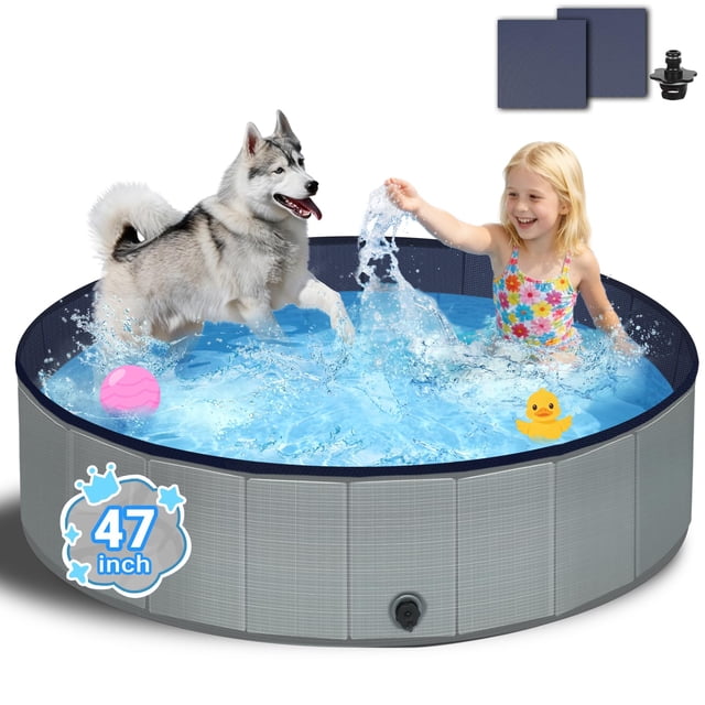 Piscina plegable para perros Bamda de 120 cm con base gruesa antideslizante