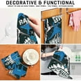 thumbnail image 4 of Blue Dinosaur Skeleton Dish Towels Set of 6, Cartoon Washable Tea Towels Dishcloths Lint-Free 18x28 Inch Fast Drying for Kitchen Restaurant Bar Clean, 4 of 7