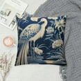thumbnail image 2 of COMIO  Chinoiserie Crane Bird Peacock Pillow Cover Blue Flower and Bird Asian Garden Check Pillow Chinoiserie Pillows Vintage Farmhouse Throw Pillow for Sofa Chair Car, 2 of 5
