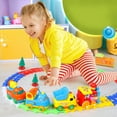 thumbnail image 5 of YOPTOP Happy Builders Choo Choo Cartoon Train Set Track Circumference For Kids Battery Operated Toy engineering vehicle towing horse track train set, 5 of 5