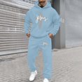 thumbnail image 5 of Aihuaihua Men's Christian 2 Piece Jogging Suit Jesus Cross Sweatsuits Lounge Matching Sets Religious Faith Hoodie Tracksuit Light Blue XXL, 5 of 5