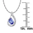 thumbnail image 3 of 10k White Gold Genuine Oval Tanzanite and Diamond Halo Drop Pendant Necklace, 3 of 5