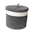 thumbnail image 3 of Cesto de ropa plegable, organizador de ropa, cesta de almacenamiento tejida liviana, cesta redonda de cuerda de algodón para almohada de hotel, manta negro, 3 of 8