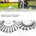 thumbnail image 3 of Weed Brush, 8-Inch Steel Wire Brush Wheel Trimmer Cutter Head, Rotary Weed Brush Replacement Trimmer Head with Universal Adapter Kit, Fit Straight Shaft Trimmers, 3 of 5