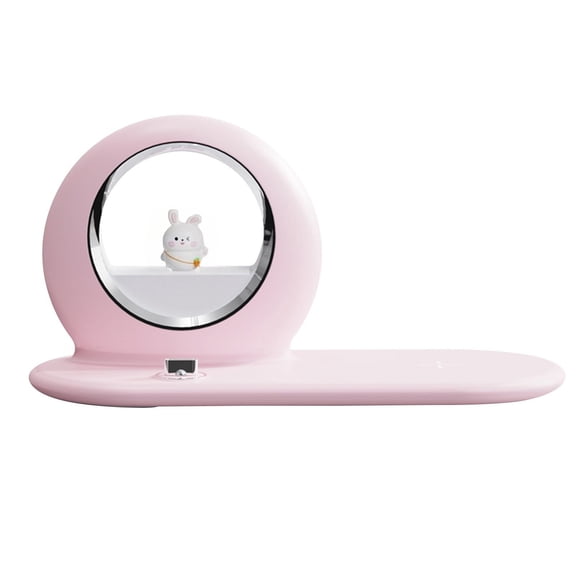 Cute 2-in-1 Wireless Charger, 15W Wireless Night Light with Bracket, Phone Fast Charging for Boys and Girls