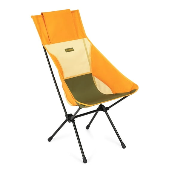 Helinox Sunset Chair Lightweight, High-Back, Compact, Collapsible Camping Chair, Flame Multiblock, with Pockets