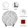 thumbnail image 4 of Zufioo Black White Music Print Bone China Decorative Plate, Ceramic Dinner Plate with Stand Ceramic Decoration Homewares-7in, 4 of 6