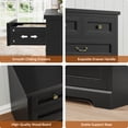 thumbnail image 6 of Farmhouse 10 Drawer Dresser with Vintage Metal Handles,Rustic Storage Cabinet,Tall Wood Dressers Chest of Drawer for Dressing Room, Closet, Bedroom, Living Room, Study Room,Black, 6 of 8