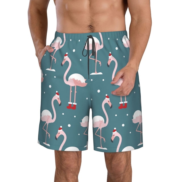 Fotbe Flamingo Trajes de Baño Estampados para Hombre, Shorts de Verano de Secado Rápido, Ropa de Playa, Bañadores-3X-Large