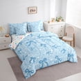 thumbnail image 2 of Erosebridal Blue Bowknot Kids Twin Bedding Sets 7-Piece, Fashion Glitter Stars Bedding Comforter Set, 2 of 7