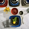 thumbnail image 6 of Gibson Soho Lounge Square Glazed 16 Piece Stoneware Set, Black and White, 6 of 6
