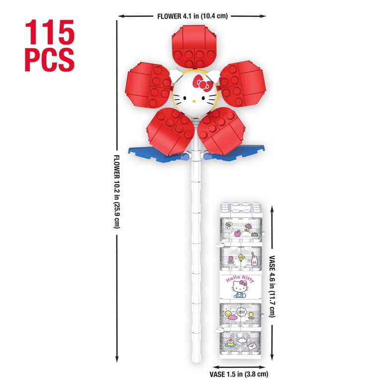 Brickcraft Hello Kitty Flower & Vase Building Set, 115 Pieces photo 3