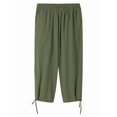thumbnail image 5 of COOFANDY Men&Women Cotton Linen Harem Pants Drawstring Casual Cropped Trouserss Lightweight Loose Beach Yoga Pants with Pockets, 5 of 10