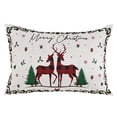thumbnail image 2 of Red Plaid Elk Merry Christmas Throw Pillow Cover,Rustic Winter Snowflake Rectangle Decorative Pillow Case Protector Soft Cushion Cover Lumbar Pillowcase for Couch Sofa Bedroom Car Decor 12x20 Inch, 2 of 8