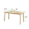 thumbnail image 2 of Livinia Aslan 59" Large Wooden Dining Table/Mid Century Modern Malaysian Oak Kitchen Table (Natural-Oak), 2 of 8