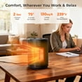 thumbnail image 4 of Auseo Space Heater Small,1500W Portable Electric Heater for Indoor Use, PTC Ceramic Fast Safety Heat for Bedroom, Office, 4 of 10