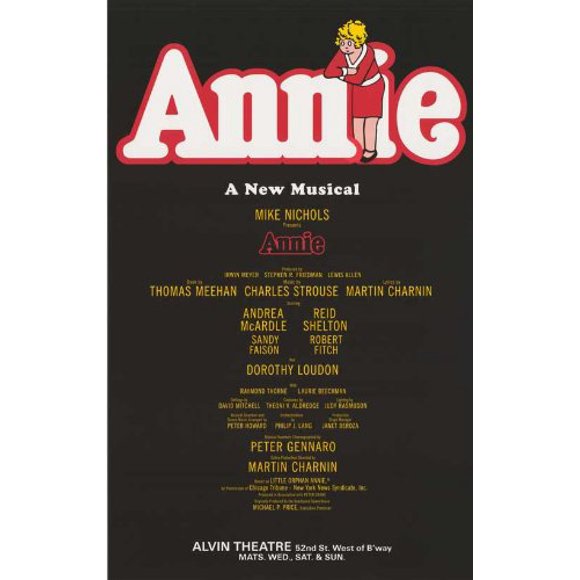 Annie Poster Broadway Theater Play 11x17 Sandy Faison Robert Fitch Dorothy Loudon Andrea McArdle MasterPoster Print 11x17