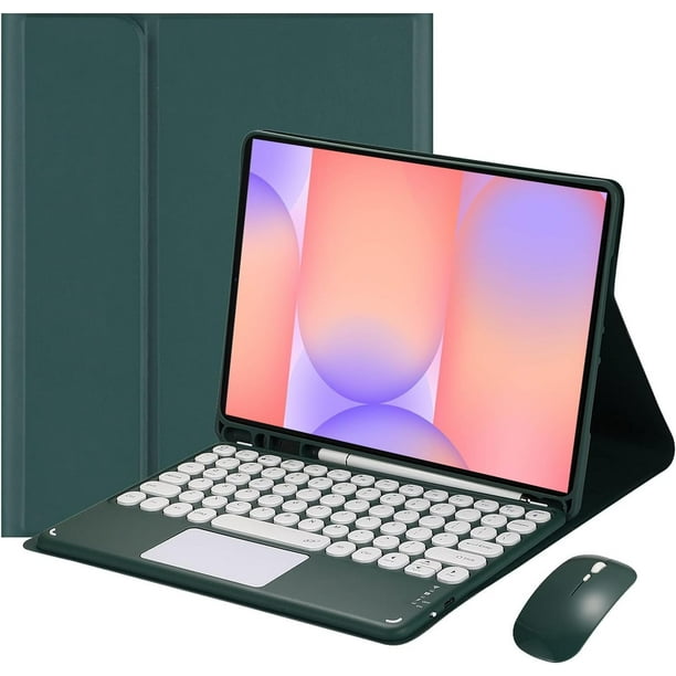 Touch Keyboard Case for Samsung Galaxy Tab S10 Lite/ S10 FE/ S9 FE 10.9 Inch/Tab S9 11 Inch, with Mouse - Magnetically Detachable Touch Bluetooth Keyboard