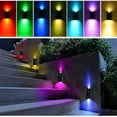 thumbnail image 4 of LINLIN Solar Fence Lights LED Solar Wall Lights Waterproof Solar Lights Outdoor Multicolor Decorative Light Up Down Solar Deck Light Landscape Path Lights for Backyard Garden Garage Pathway, 4 of 9