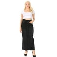 thumbnail image 4 of Fashion2Love Women's Juniors/Plus Size High Waisted Shaping Pull-On Stretch Denim Long Skirt, 4 of 7