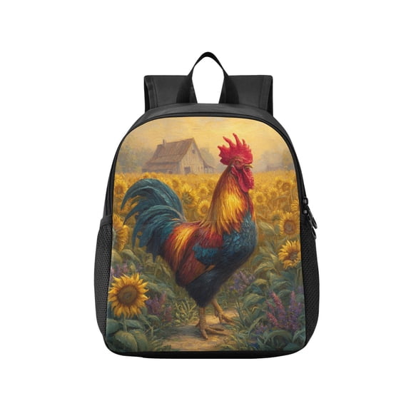 Toddler Backpack Sunflower Farm's Rooster Waterproof Lightweight Backpack Casual Mini Daypack for Daycare & Travel