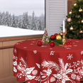 thumbnail image 2 of Mantel navideño redondo JYKCUL, 152 cm, diseño floral navideño, 2 of 7