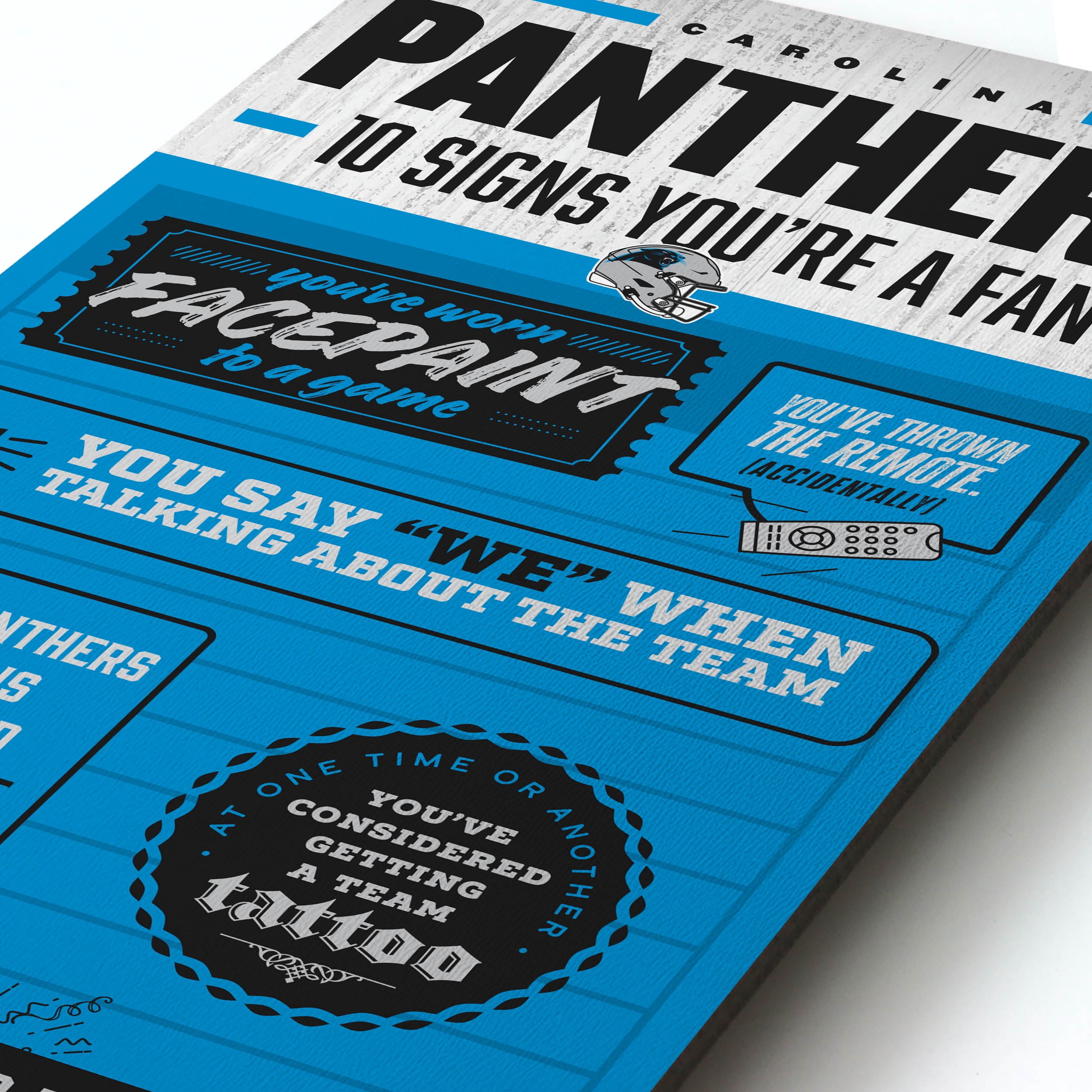 YouTheFan NFL Carolina Panthers 3D Top 10 Wall Art