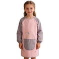 thumbnail image 5 of KHONTS Kids Waterproof Apron Kids Artist Smock Paiting Art Aprons Chef Baking Apron Classroom Craft Apron,Size 3-12 Years Pink1 M, 5 of 5