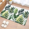 thumbnail image 3 of Tropical Plant Area&nbsp;Rug 2x3ft Watercolor Green Palm Leaf Vintage Non-Slip&nbsp;Washable Square&nbsp;Rugs Soft Felt Indoor Floor Mat for Bedroom Kitchen Living Room Bathroom, 3 of 9