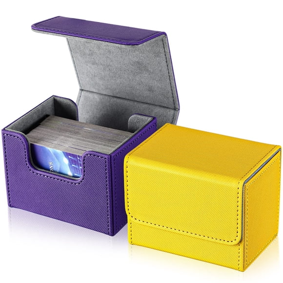 Cajas de cartas Weewooday de piel, tamaño grande, para más de 100 cartas