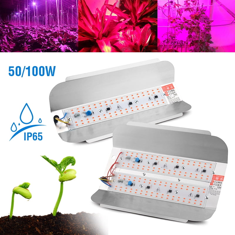 100W IP65 Grow Light Full Spectrum LED Lamp Panel Plant Flower Indoor Not Cord 