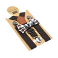 thumbnail image 4 of Conjunto de tirantes y pajarita para niños. Tirantes elásticos ajustables para pantalones infantiles, ideales para disfraces formales y fiestas de Café oscuro, 4 of 10