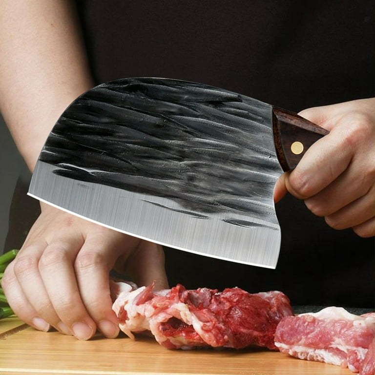 Professional Traditional Forged Chef Knife Full Tang Kitchen Knives High  Manganese Steel Slicing Meat Cleaver Serbian Butcher Chopper Kitchen Knife  Sharp Blade Slicer Slaughtering Knife For Family Bbq Or Camping - Temu