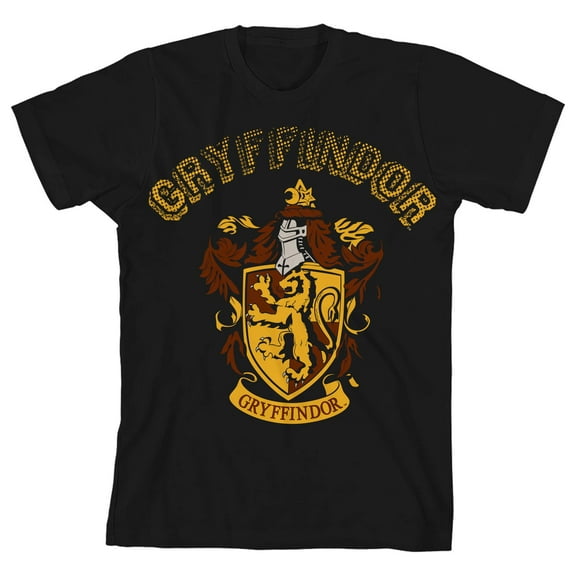 Harry Potter Gryffindor Youth Boys Black T-Shirt-Small
