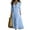 Sky Blue #11, variant on Womens Boho Dresses Rolled Up Long Sleeve Ruffle V Neck Floral Dresses Casual Loose Vacation Maxi Dresses, L