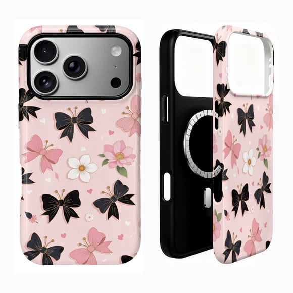 SKLYDDI Funda para iPhone 15 Floral Rosa con Diseño y Compatible con MagSafe