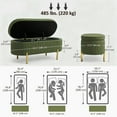 thumbnail image 3 of HOMCOM Upholstered Bedroom Bench, Channel Tufted Ottoman Bench, Dark Green, 3 of 10