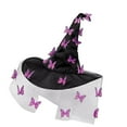 thumbnail image 3 of Sombrero de bruja de Halloween para mujer, accesorio gótico versátil para juegos de rol y mascaradas. Púrpura, 3 of 9