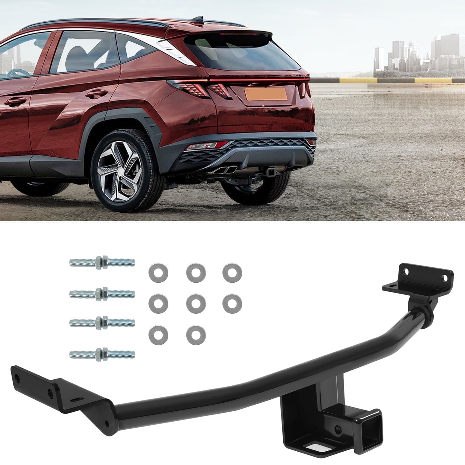 Topline Class 3 Trailer Hitch For 2007-2014 Ford Edge & Lincoln MKX - 2" Black Powder-Coated Receiver