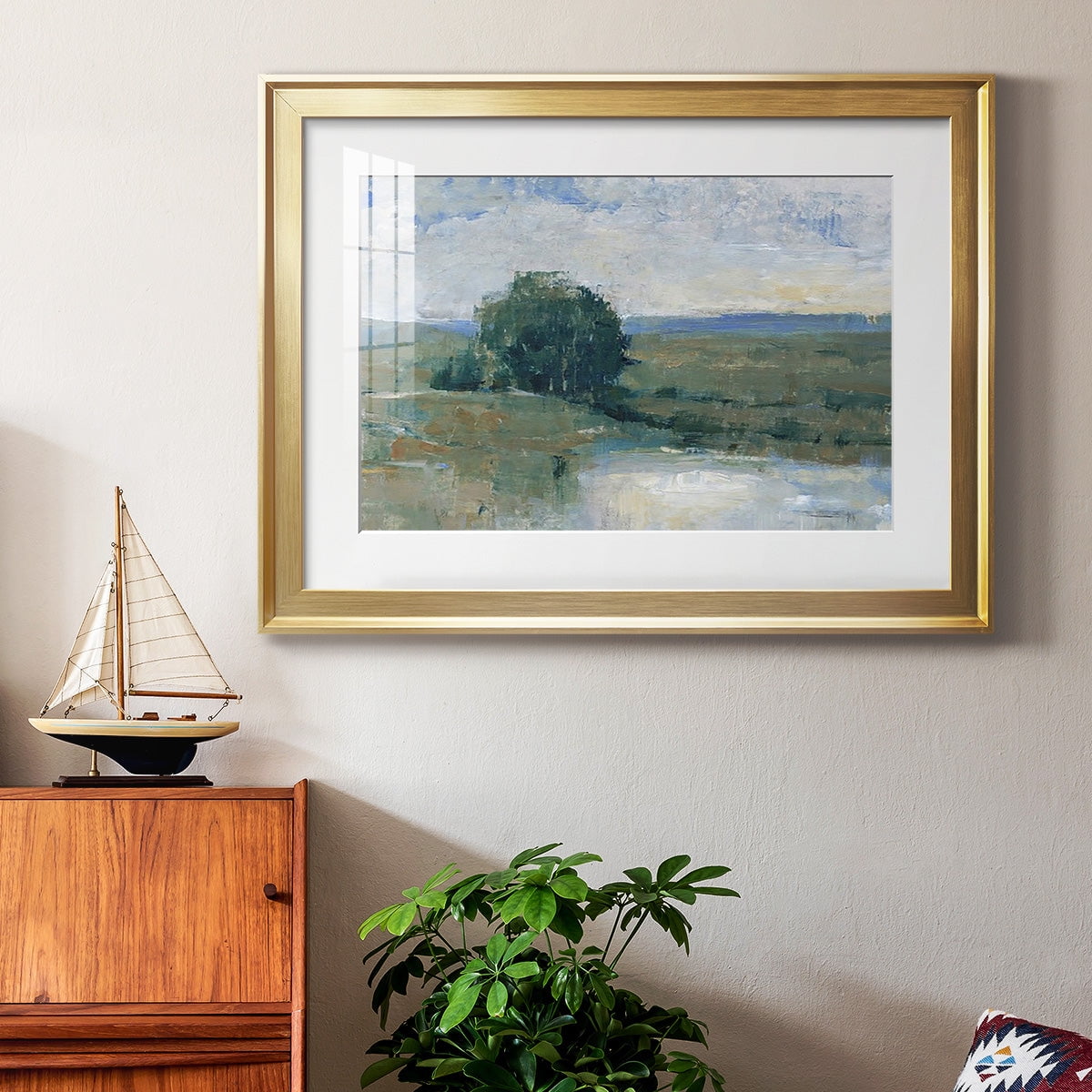 Riverbank Impression I Premium Framed Print - Ready to Hang